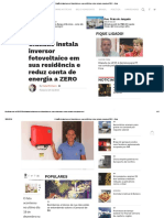 Cidadão instala painel solar e reduz conta de luz a zero