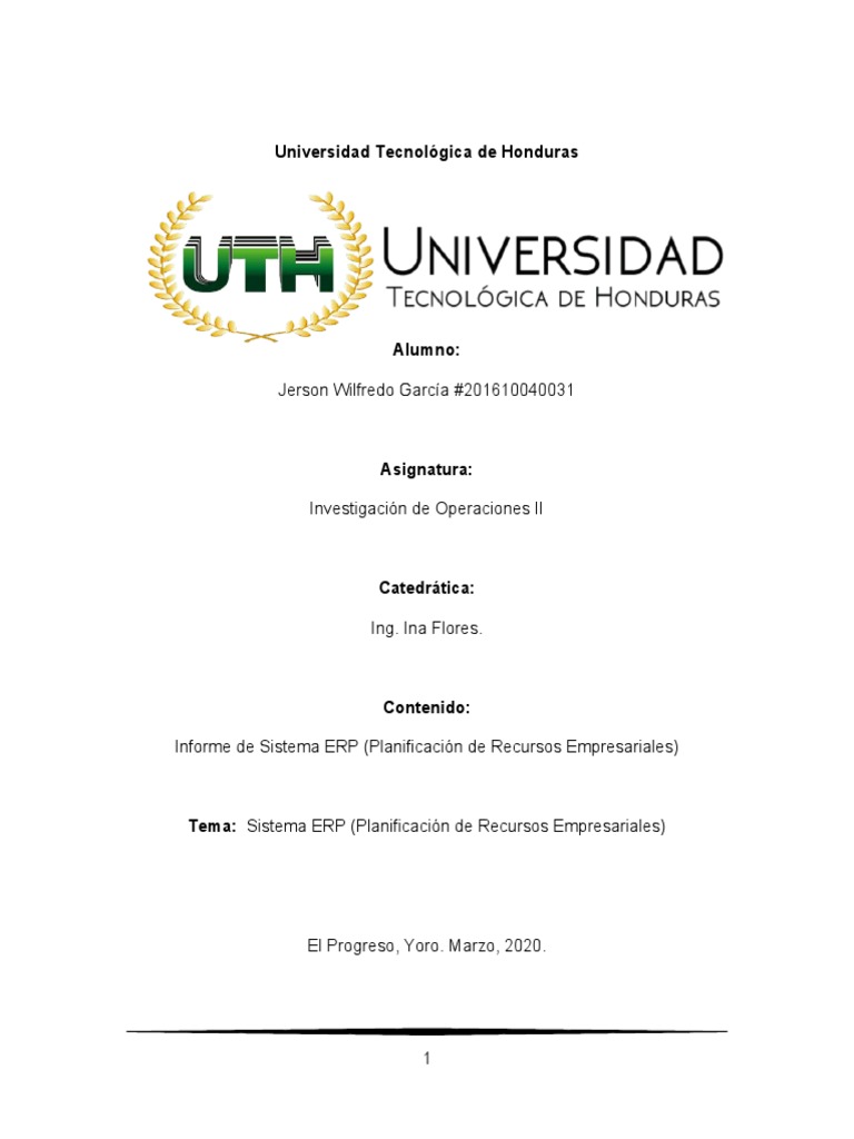 Erp Planificación De Recursos Empresariales Pdf Planificación De