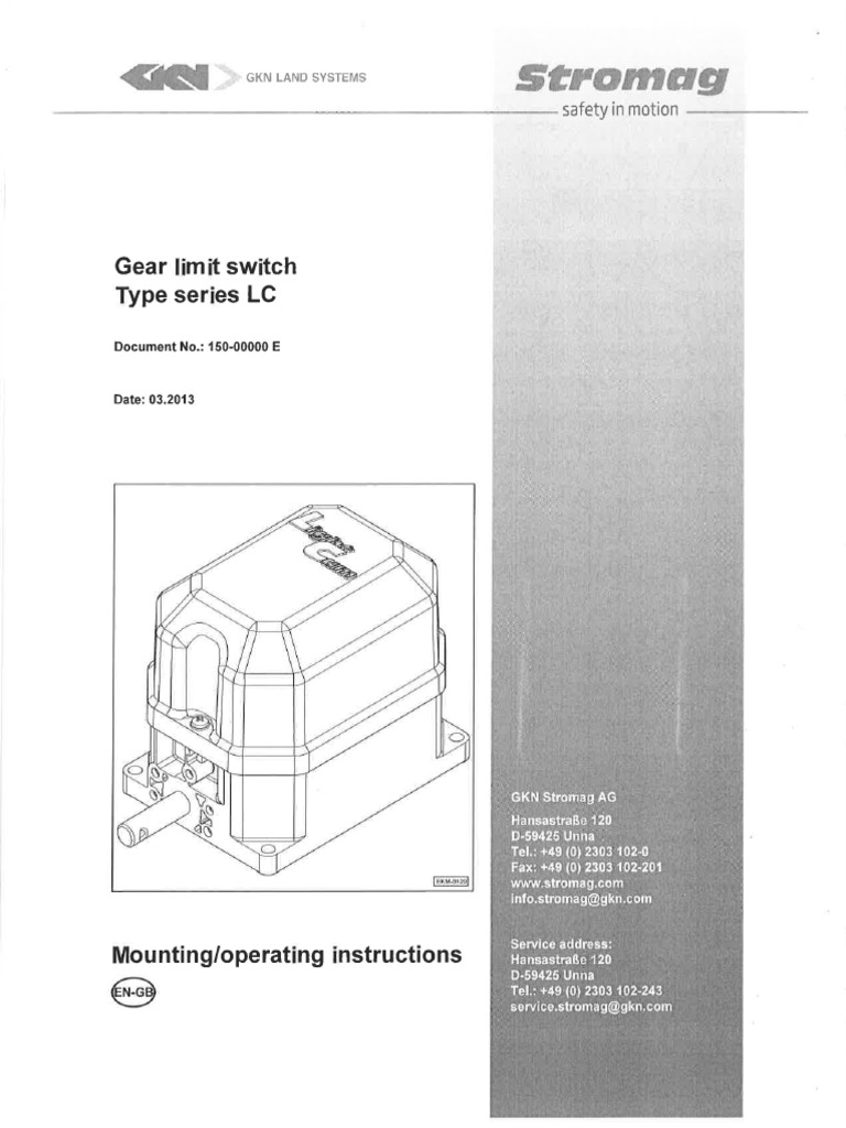Stromag Rotary Limit Switch Operating Manual PDF PDF