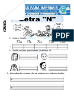 Ficha de La Letra N para Primero de Primaria PDF