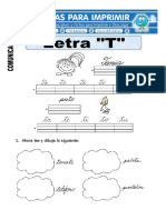 Ficha de La Letra T para Primero de Primaria PDF
