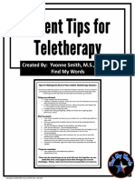 ParentTipsforTeletherapyFreebiedistancelearningTpT PDF