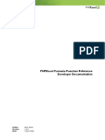 PHPExcel Function Reference Developer Documentation