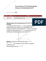 Definición de un Vector en R2, R3 (interpretación geométrica) y su Generalización en Rn