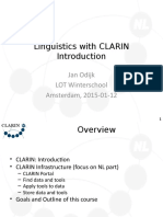 Linguistics With CLARIN LOT 2015 Winterschool Intro 2015-01-07