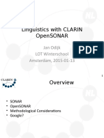 Linguistics With CLARIN LOT 2015 Winterschool OpenSONAR 2015-01-12