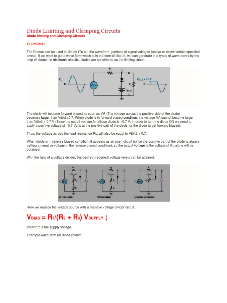 Diode Limiting and Clamping Circuits PDF
