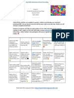 Grade 5 Social & Emotional Learning Choice Chart April 2020: Find More SEL Resources Here