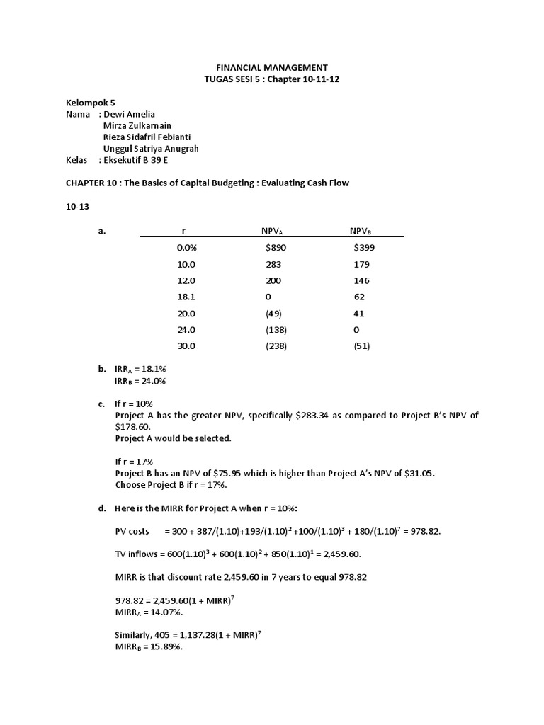 Capital Budgeting and Financial Forecasting | PDF | Net Present Value ...