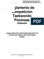Reglamento Estatal de Poomsae Taekwondo Primaria 2018-2019