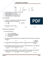 Numbers Worksheet