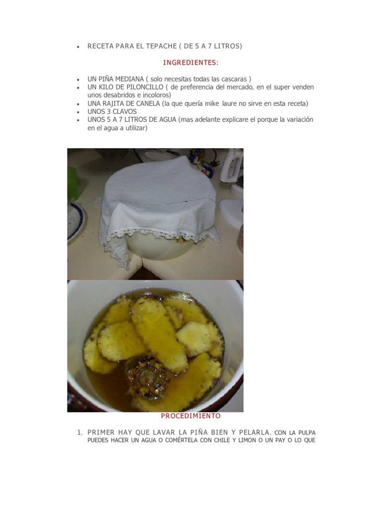 Receta para El Tepache | PDF | Sabor | Alimentos