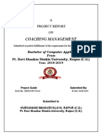 Coaching Management: A Project Report ON