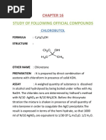 Study of Following Official Compounds: Chapter 16