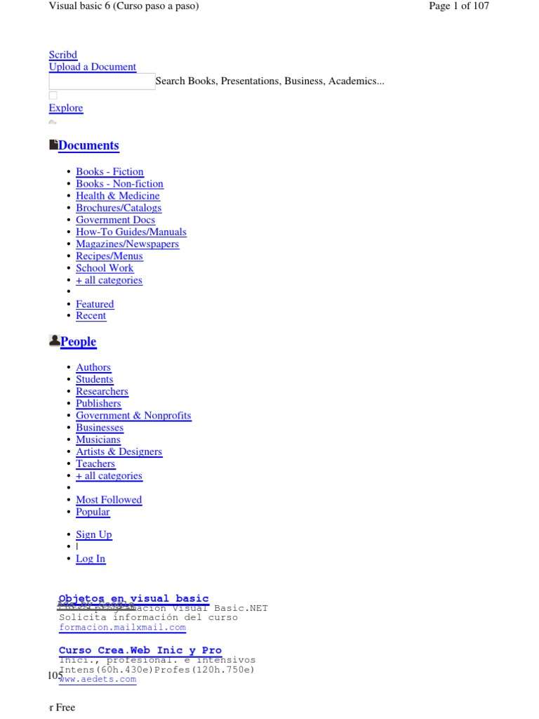 Visual Basic 6 Curso Paso A Pas | PDF | Scribd | Communication