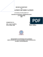 Privatisation of Education: Seminar Report