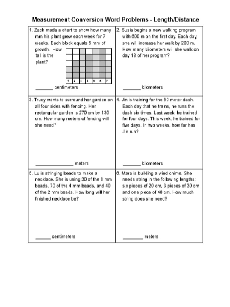 Worksheets On Length, Volume and Mass | PDF