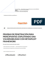 Pruebas de Penetración para Principiantes - Explotando Una Vulnerabilidad Con Metasploit Framework - Revista .Seguridad PDF
