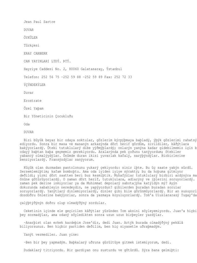 Jean Paul Sartre Duvar Pdf Jean Paul Sartre Duvar Pdf