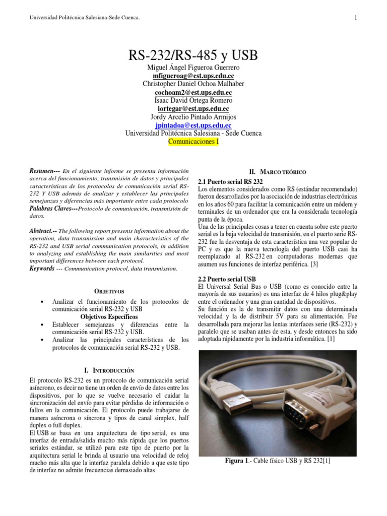 RS232 Usb | PDF | USB | Electrónica