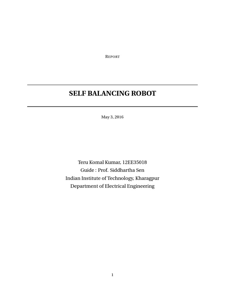 Self Balancing Robot | PDF | Electric Motor | Electrical Engineering