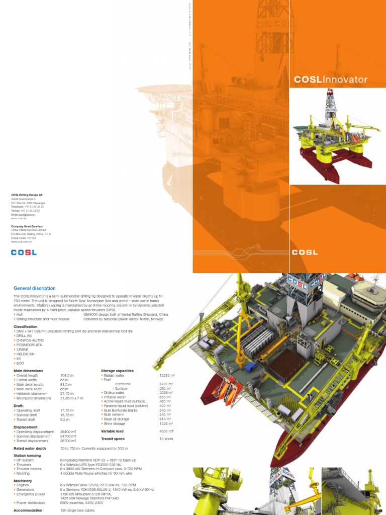 COSL Innovator Rig Specifications | PDF | Nature