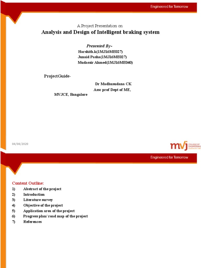 Intelligent Braking System Pdf Anti Lock Braking System Brake
