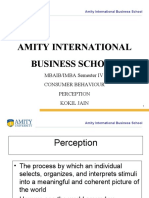 Amity International Business School: MBAIB/IMBA Semester IV Consumer Behaviour Perception Kokil Jain