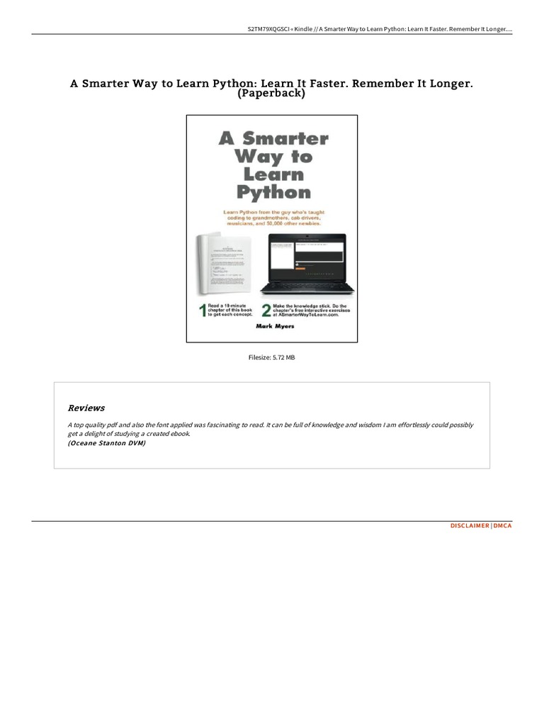 Book 9781974431472 A Smarter Way To Learn Python Learn It Faster Re PDF ...