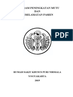 PROGRAM PENINGKATAN MUTU DAN KESELAMATAN PASIEN RSK PURI NIRMALA 2019