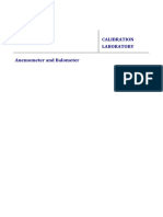 Calibration of Anemometer and Balometer