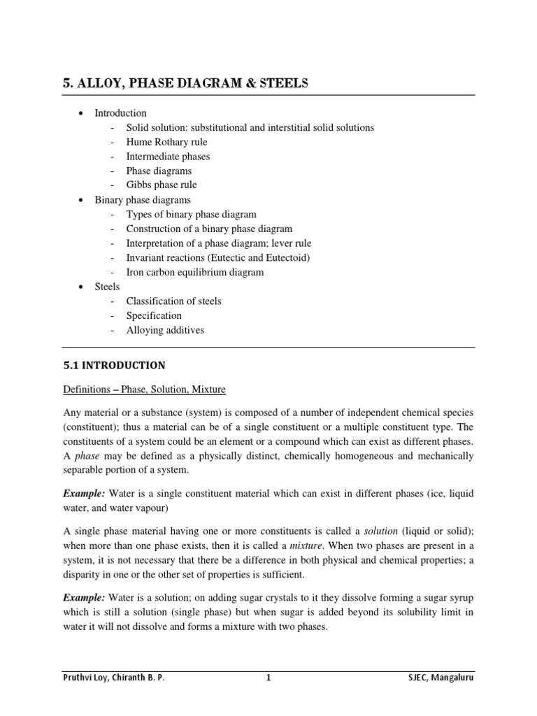 Alloy Phase Diagrams and Steel Types | PDF | Phase (Matter) | Phase Diagram