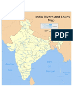 India Rivers and Lakes Map