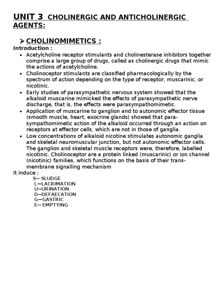 PARASYMPATHOMIMETICS AND PARASYMPATHOLYTICS CLASSIFICATION visual data 5