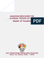 Master of Vocation: Admission Brochure For Academic Session 2019-20