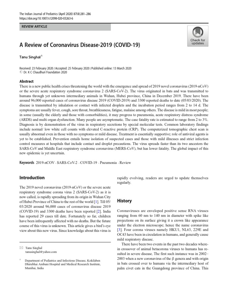 COVID-19: Overview and Impact Analysis | PDF | Infection | Epidemiology
