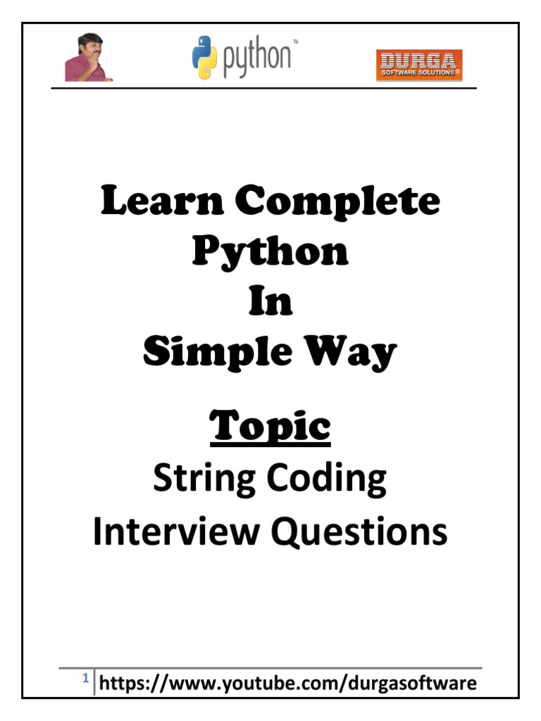 Python string coding interview questions pdf pdf character encoding