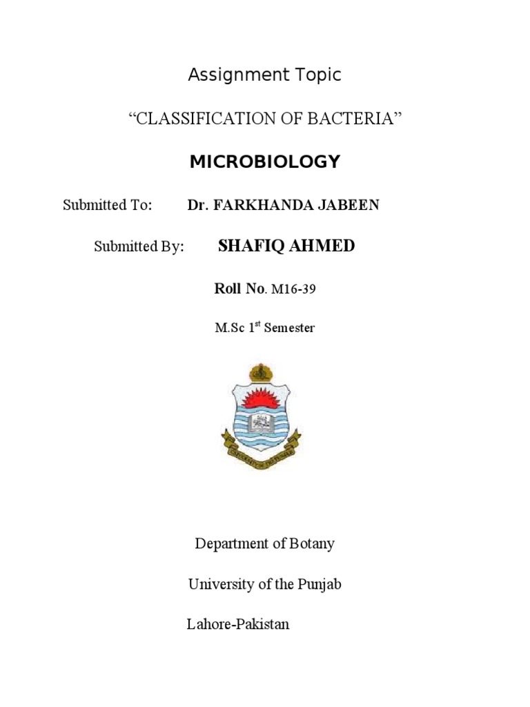 Classification of Bacteria Shafiq Ahmad | PDF | Microorganism | Prokaryote