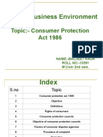 Subject:-Business Environment: Topic:-Consumer Protection Act 1986