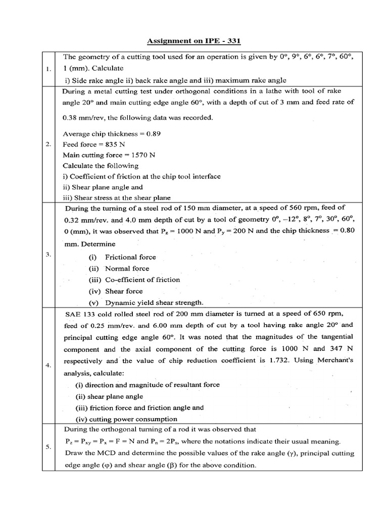 IPE 331 Assignment Guidelines | PDF