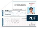 All India Mock GATE-2020 CBT: Computer Based Test: G R Uday Kumar Reddy