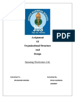 Samsung Electronics Ltd organizational structure and design assignment