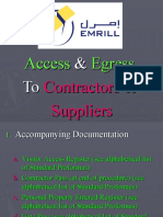 Access & Egress To Contractors & Suppliers