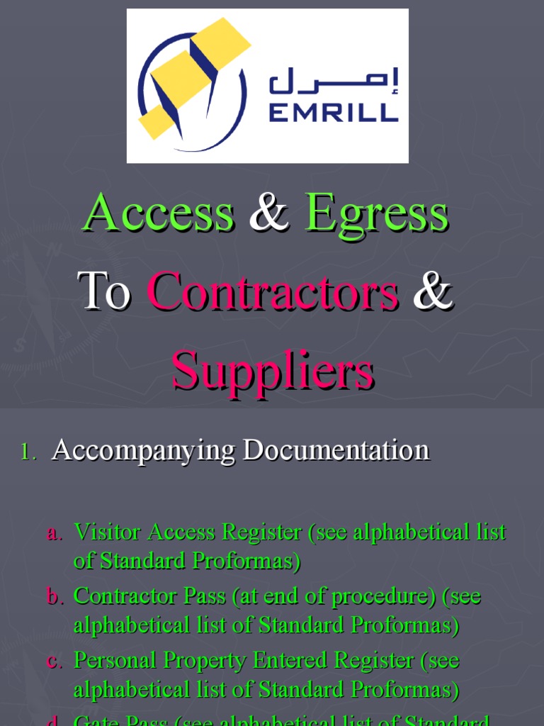 Contractor Access Control Procedures | PDF | Access Control | Security ...