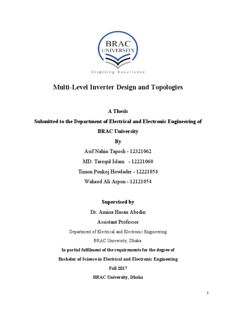 Multi-Level Inverter Design and Topologies | PDF | Power Inverter ...