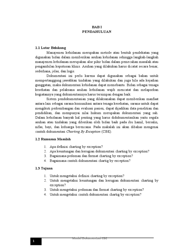 Model Dokumentasi Charting By Exception | PDF | Sains & Matematika