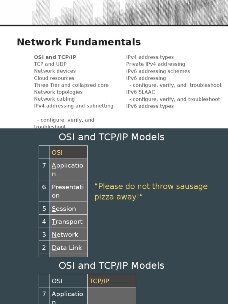 Network Fundamentals: Osi and Tcp/Ip | PDF | Internet Protocol Suite ...