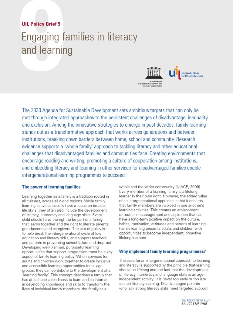 Family Learning for Literacy Success | PDF | Literacy | Family