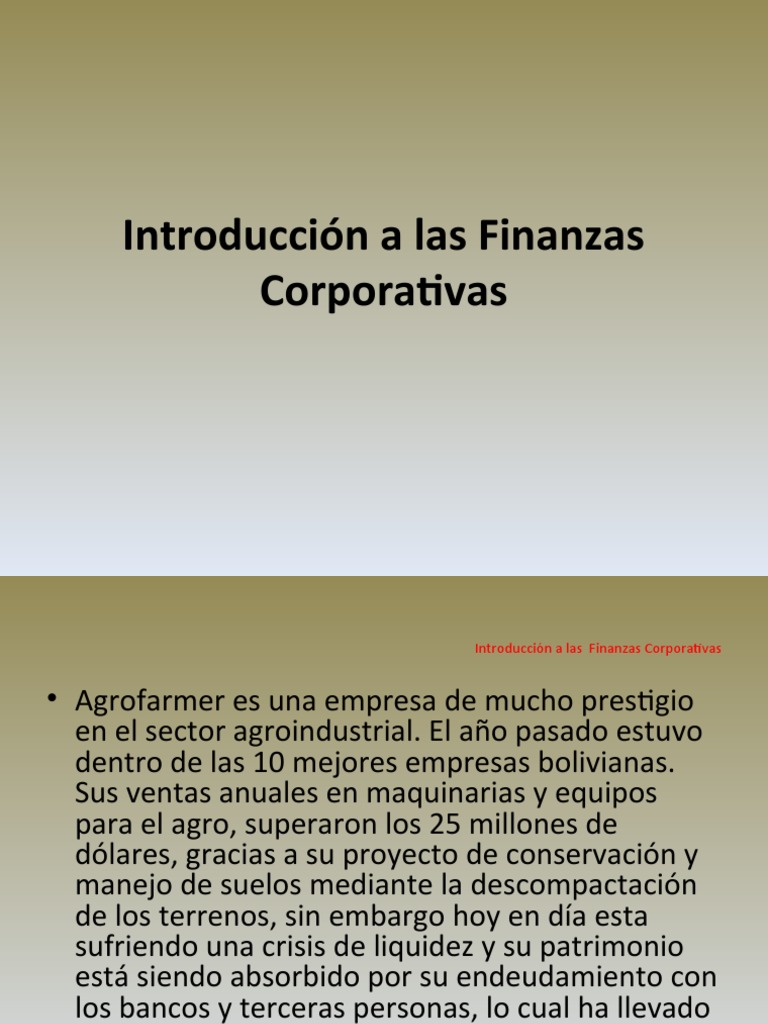 Tema 1 Introducción A Las Finanzas Corporativas | PDF | Compartir ...