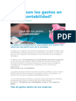 Qué Son Los Gastos en Contabilidad